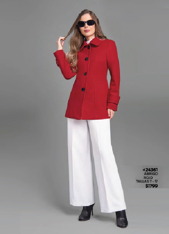 ABRIGO ROJO CON BOTONES 24361