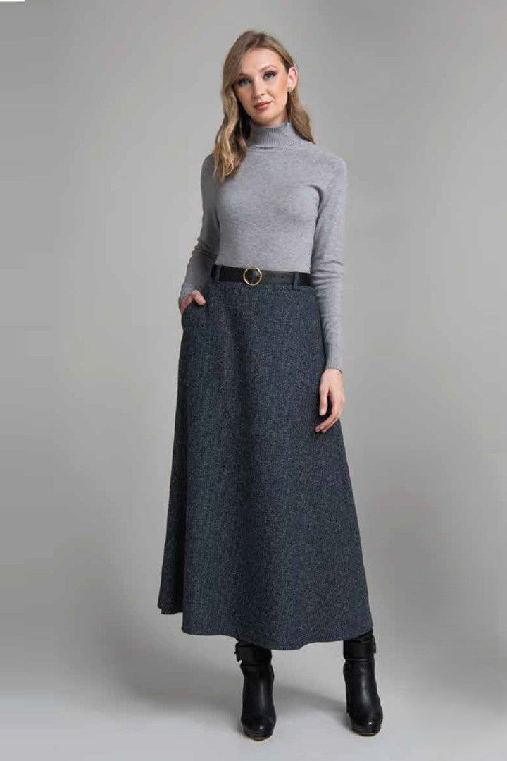 FALDA LARGA CON CINTURON 0901