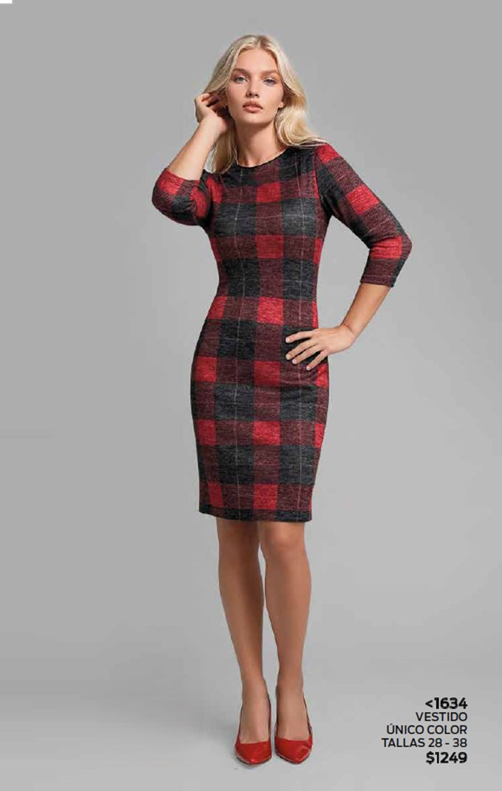 VESTIDO MANGA TRES CUARTOS 1634