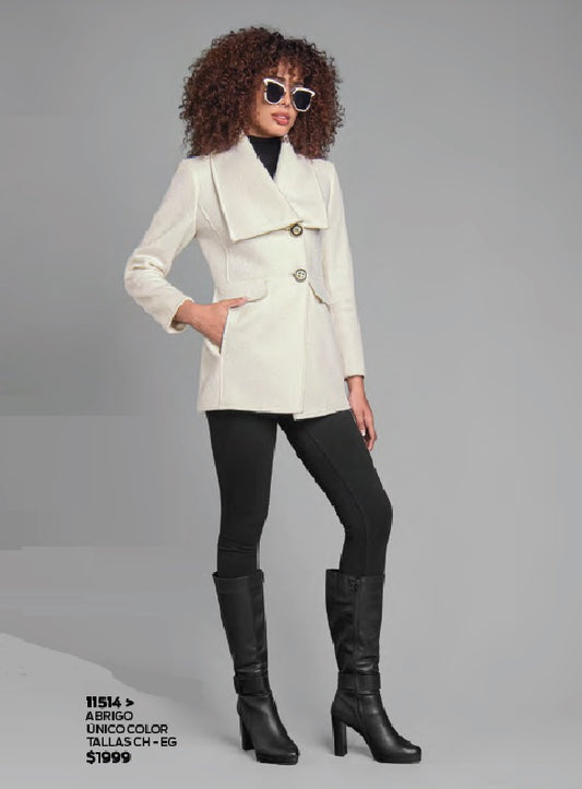 ABRIGO CORTO COLOR HUESO   11514