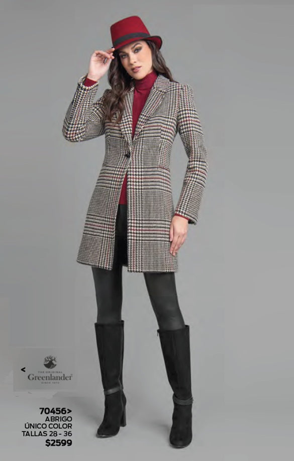 ABRIGO CON DISEÑO A CUADROS  70456