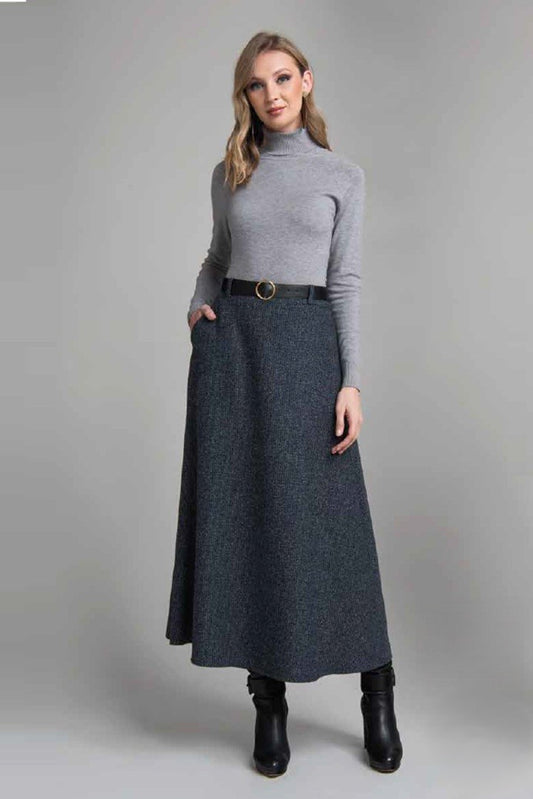 FALDA LARGA CON CINTURON  0901