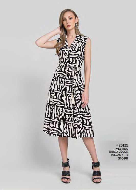 VESTIDO SIN MANGA ESTAMPADO 25135