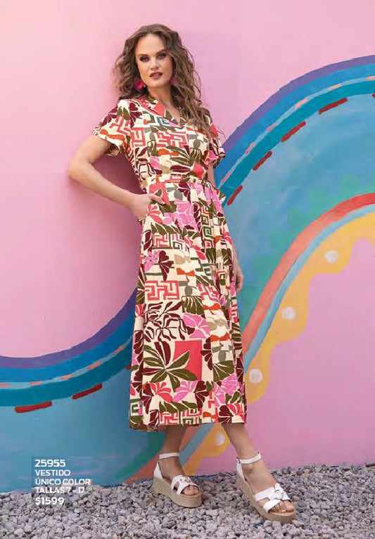 VESTIDO LARGO ESTAMPADO 25955