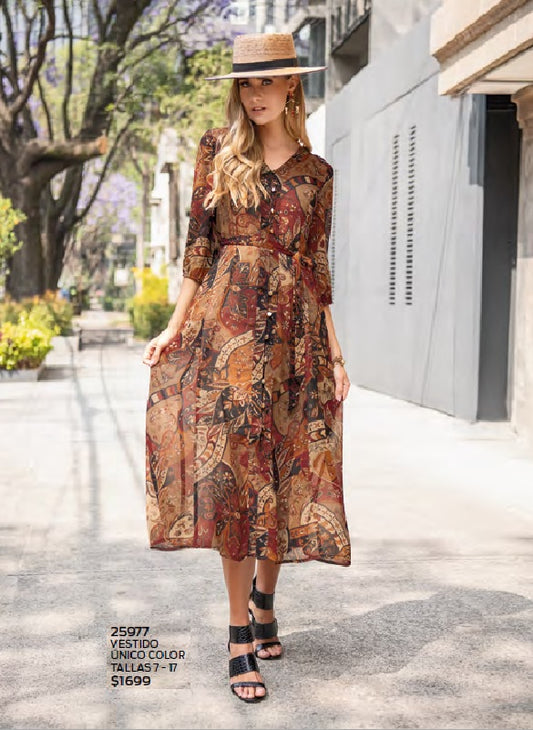 VESTIDO LARGO ESTAMPADO  25977