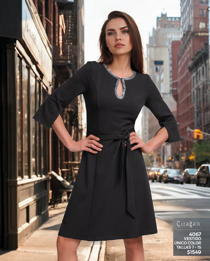 VESTIDO MANGA TRES CUARTOS  4067