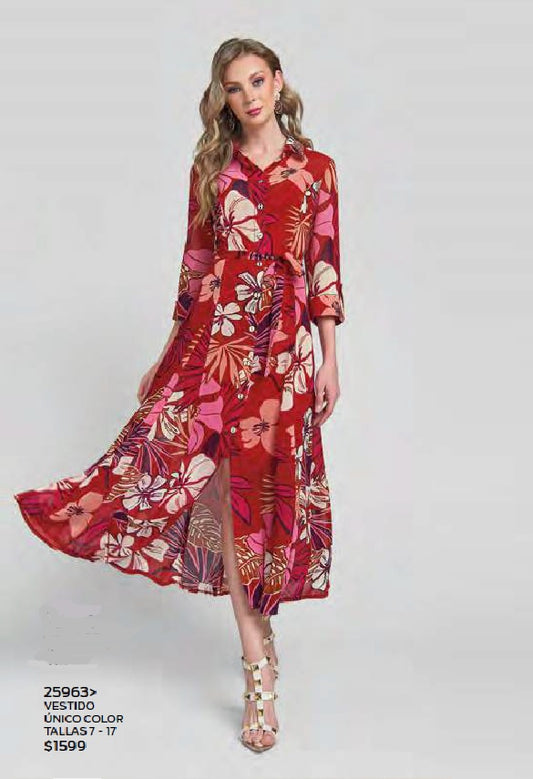VESTIDO LARGO ESTAMPADO 25963