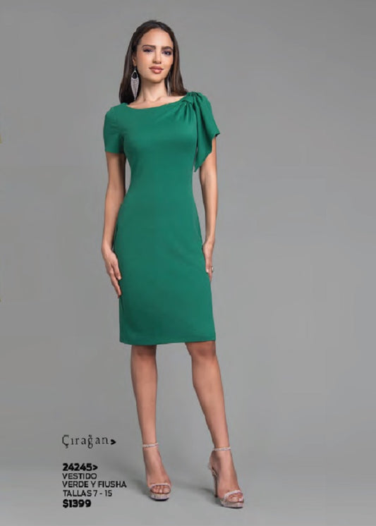 VESTIDO MANGA CORTA CUELLO REDONDO 24245